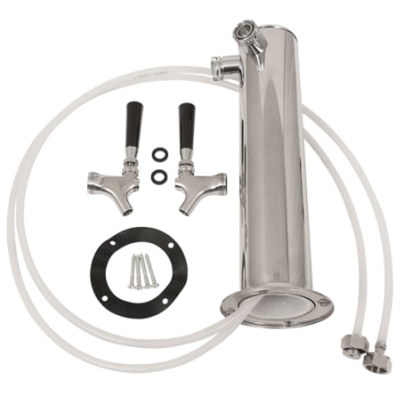TapRite Stainless Double Faucet Wine Tower 304 SS Faucets - D4743DWT-14 - Wine Cooler City