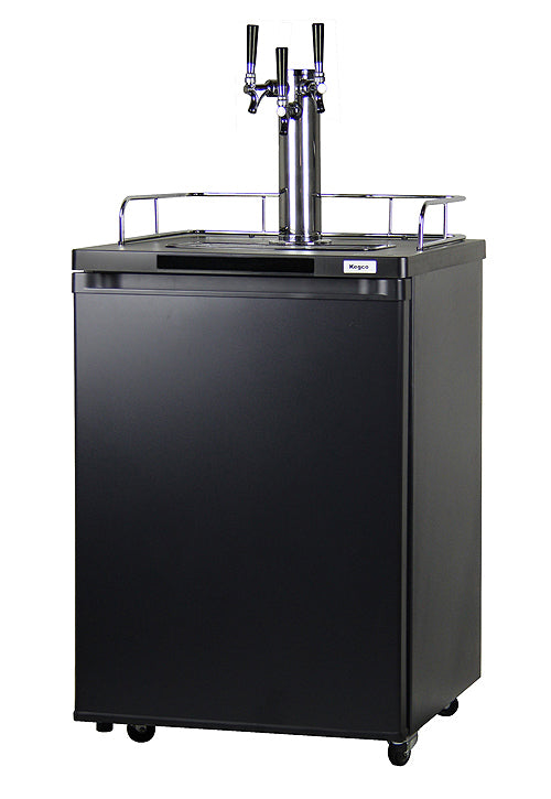 Kegco 24" Wide Triple Tap Black Kegerator - K209B-3NK - Wine Cooler City