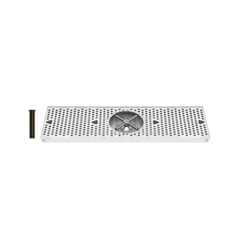 UBC 24 Inch Stainless Surface Mount Drip Tray with Rinser - DTU24SSR - Wine Cooler City