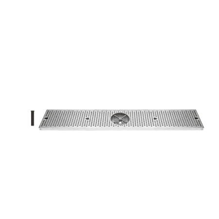 UBC 36 Inch Stainless Surface Mount Drip Tray with Rinser - DTU36SSR - Wine Cooler City