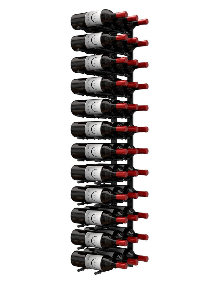 Ultra Wine Racks  HZ Wall Rails – 4FT Metal Wine Rack (36 Bottles) - 3D-4FT-BLK