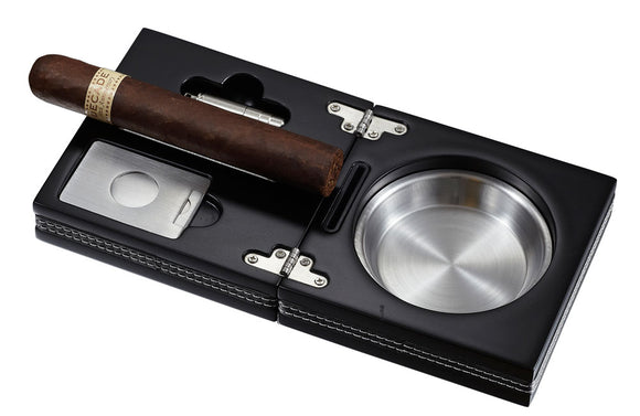 Visol Carnis Black Wooden Folding Cigar Ashtray - Wine Cooler City