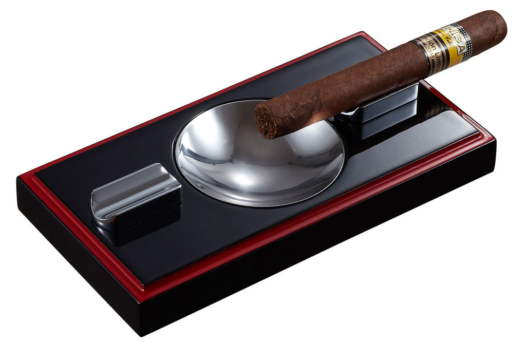 Visol Hydra Black and Red Wooden Cigar Ashtray - Wine Cooler City