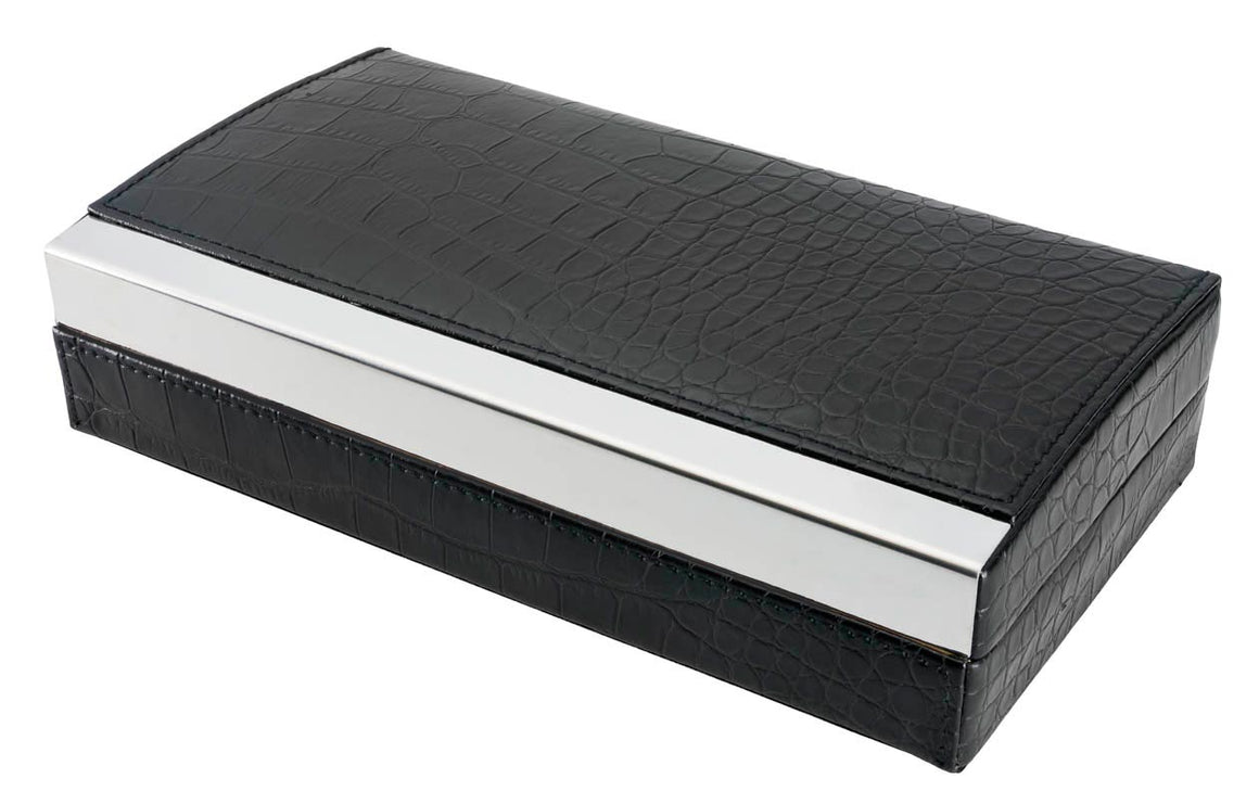 Visol Mapleton Black Leather Cigar Travel Humidor - Wine Cooler City