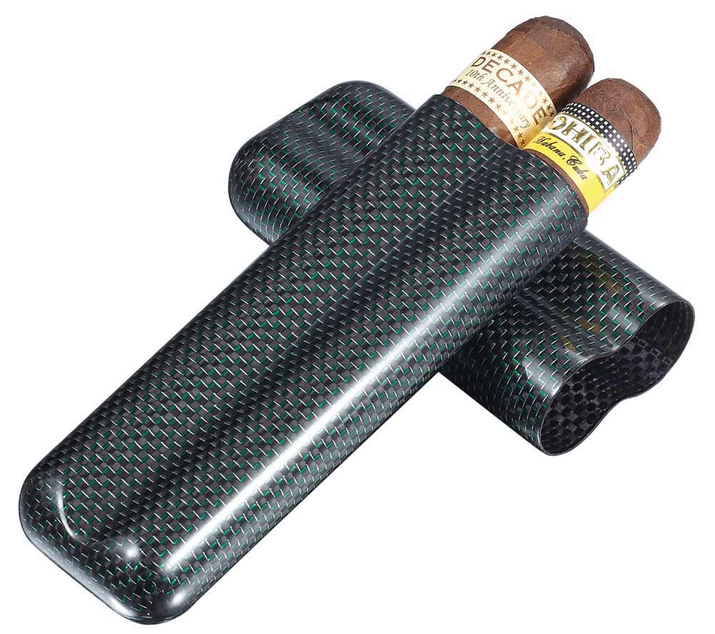 Visol Cartenium Two Finger Titanium Carbon Fiber Cigar Case - Wine Cooler City