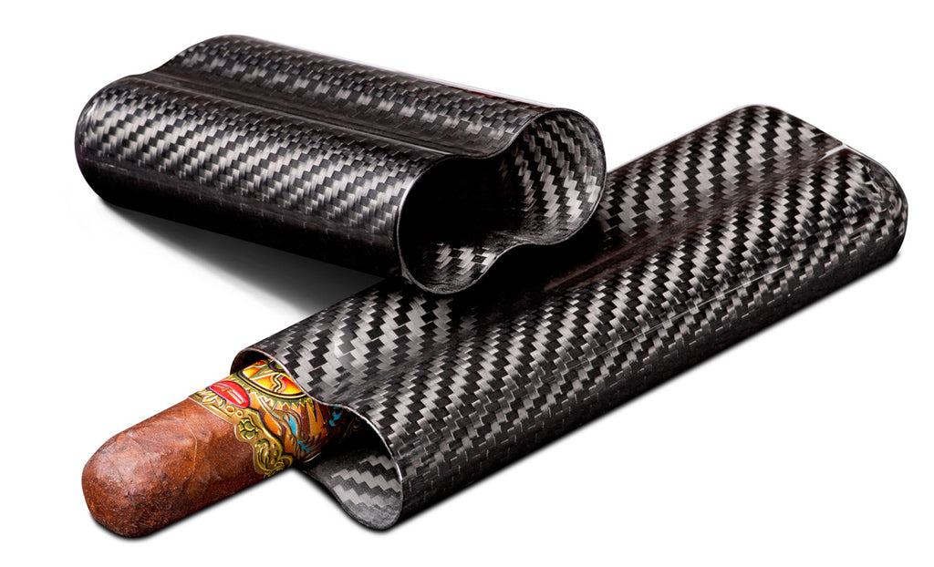 Visol Night Carbon Fiber 2 FingerCigar Case - Wine Cooler City