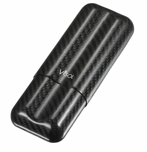 VISOL NIGHT II CARBON FIBER LARGER CIGAR CASE - 2 FINGER - VCASE499L