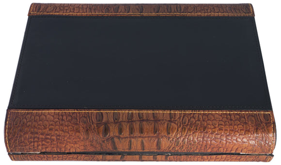 Visol Sobek Brown Leather Desktop Humidor - Holds 10 Cigars - Wine Cooler City