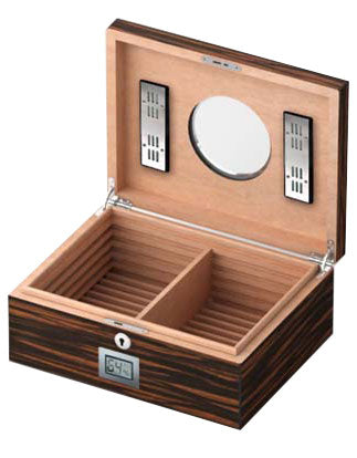 Visol PortHole Ebony Finish Cigar Humidor - Holds 75 Cigars - Wine Cooler City