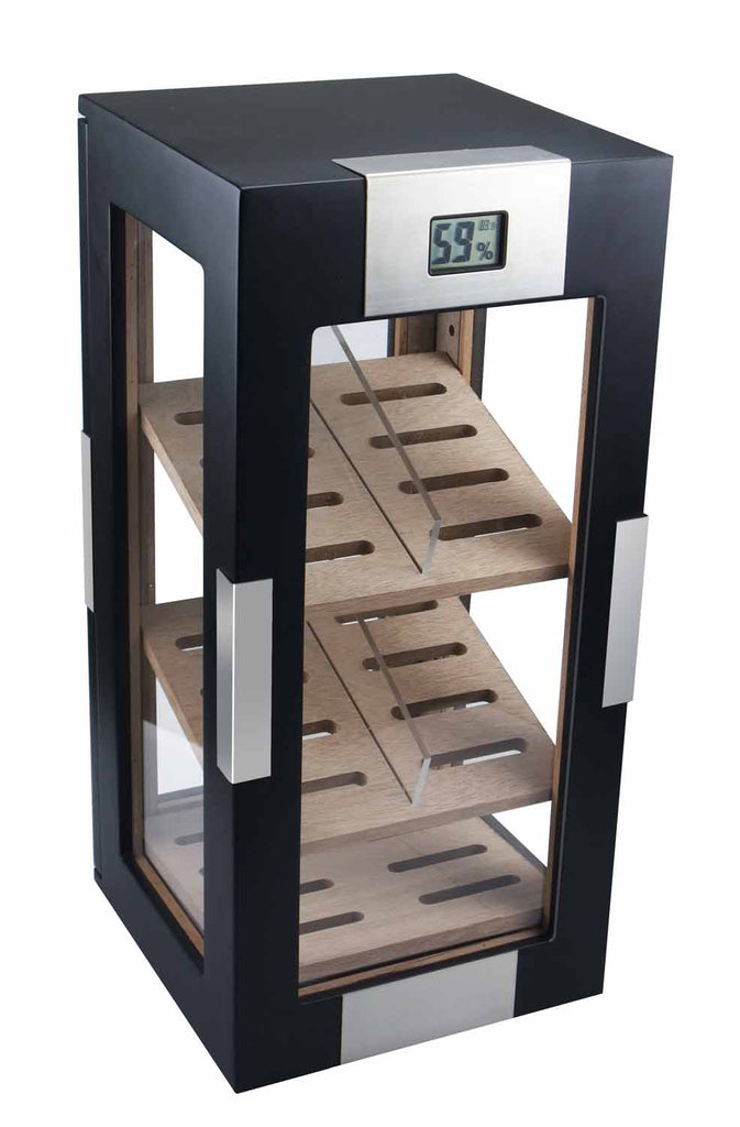 Visol DogWood Black Matte Vertical Cigar Humidor - Wine Cooler City