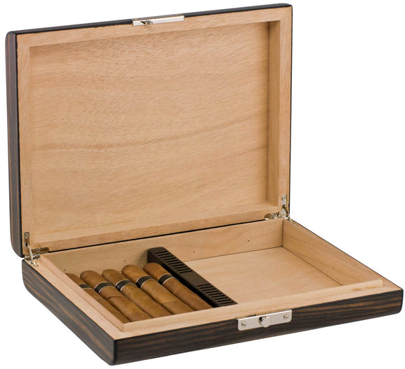 Visol Ebony Wood Travel Cigar Humidor with Humidifier - Wine Cooler City