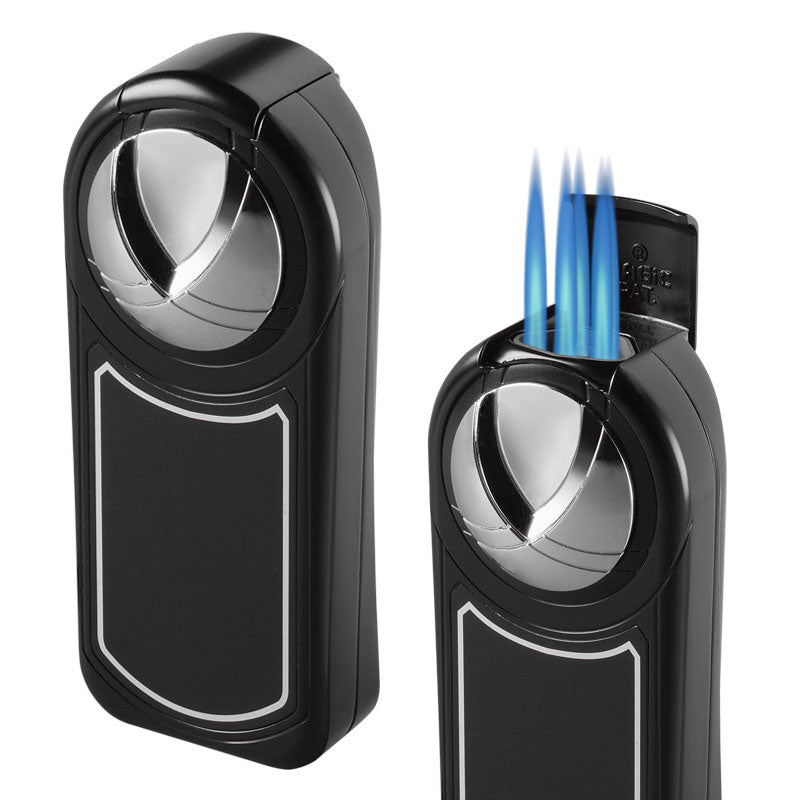Visol Dobrev V 5 Torch Flame Black Matte Table Lighter - Wine Cooler City