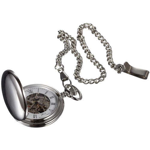 Visol Quinn Polished Chrome Mechanical Pocket Watch - Wine Cooler City