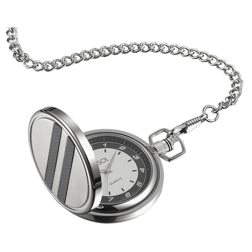 Visol Turbo White Dial Carbon Fiber Pocket Watch - Wine Cooler City