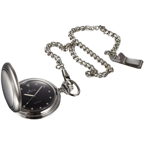 Visol Lux Brushed Stainless Steel Pocket Watch - Wine Cooler City