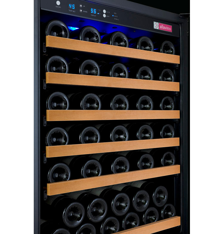 Allavino 24" Wide FlexCount II Tru-Vino 56 Bottle Single Zone Black Left Hinge Wine Refrigerator - VSWR56-1BL20