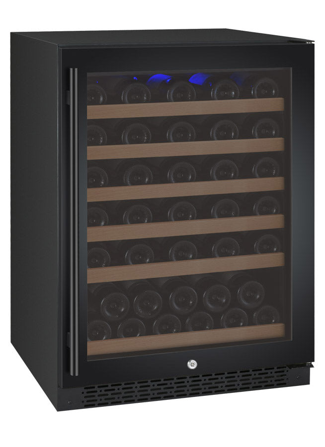 Allavino 24" Wide FlexCount II Tru-Vino 56 Bottle Single Zone Black Right Hinge Wine Refrigerator - VSWR56-1BR20