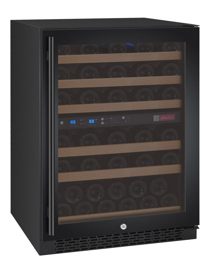 Allavino 24" Wide FlexCount II Tru-Vino 56 Bottle Dual Zone Black Right Hinge Wine Refrigerator - VSWR56-2BR20