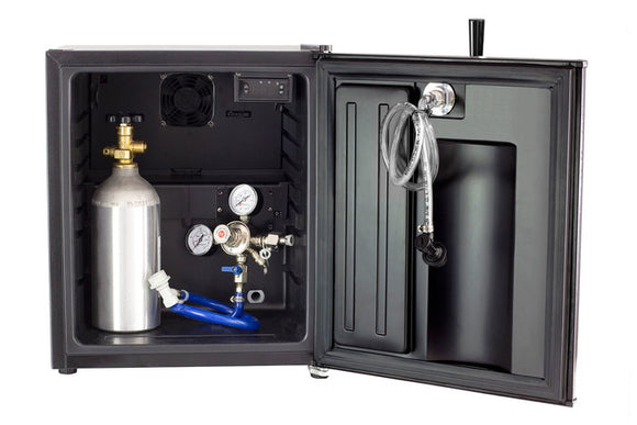 Kegco 17" Wide Carbonated Water Single Tap Black Commercial/Residential Mini Kegerator Model: HK-46-CW