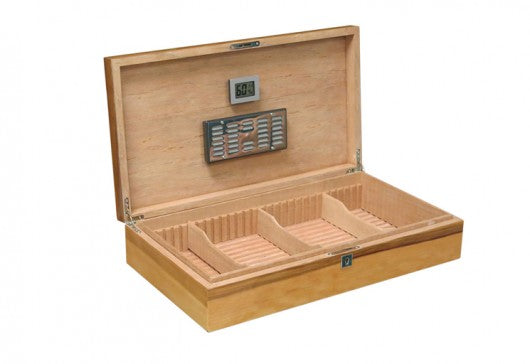 Prestige Import Group Winchester Modern Design Low Profile Cigar Humidor - Holds Up to 180 Capacity - Color: High Lacquer Authentic Apple Wood