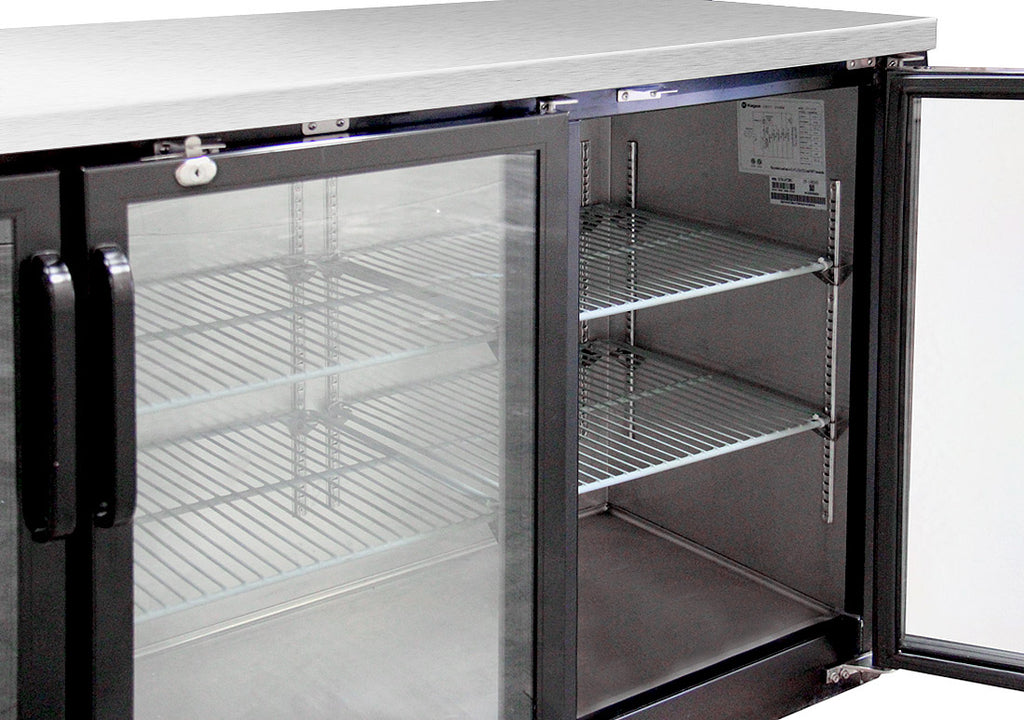 Kegco Commercial Back Bar Cooler with Three Glass Doors - XCB-2472BG