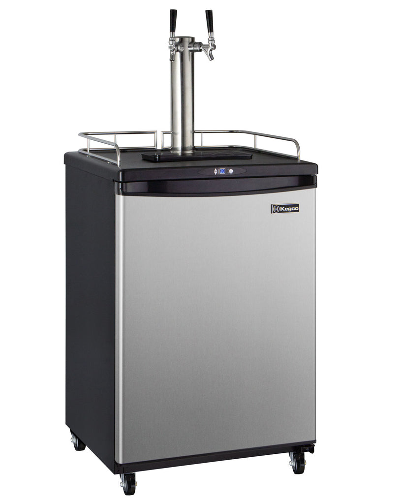 Kegco 24" Wide Kombucha Dual Tap Stainless Steel Commercial/Residential Kegerator - KOM163S-2NK