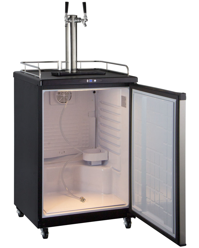 Kegco 24" Wide Kombucha Dual Tap Stainless Steel Commercial/Residential Kegerator - KOM163S-2NK
