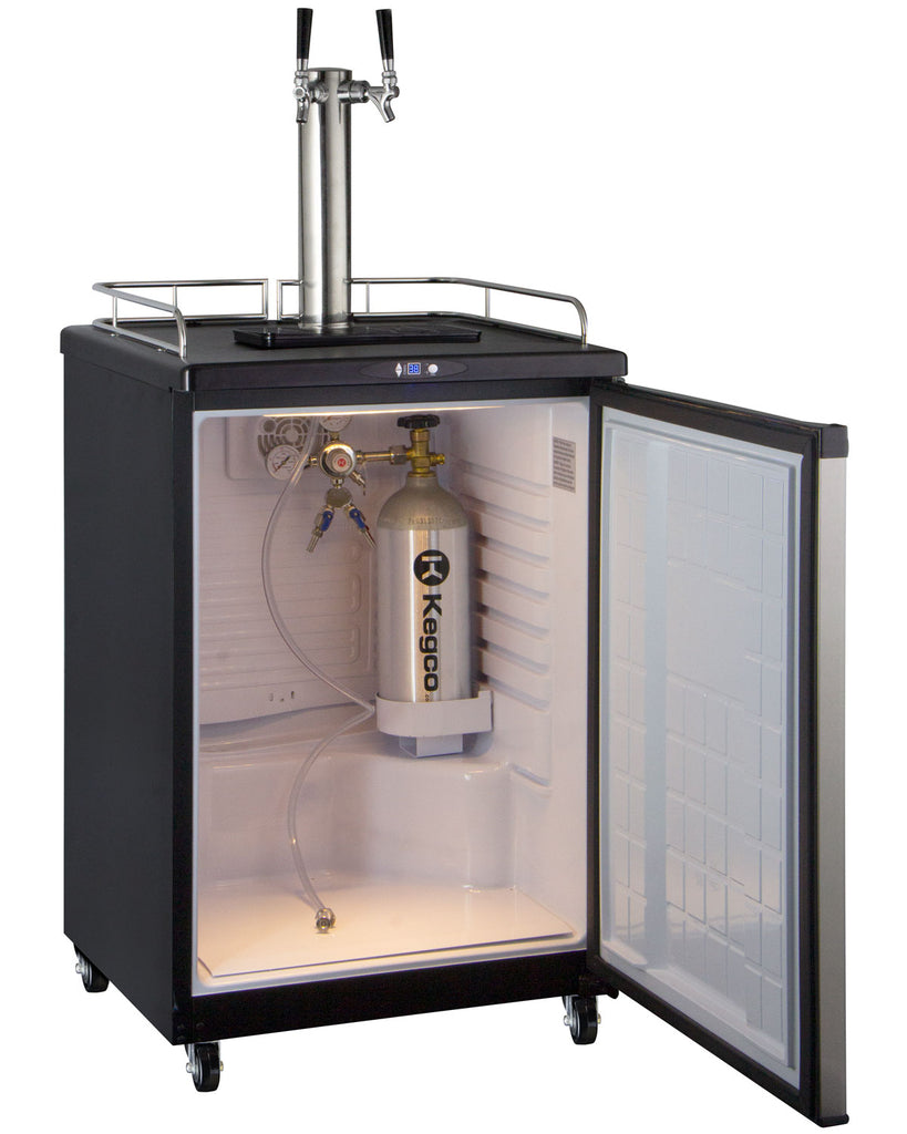 Kegco 24" Wide Kombucha Dual Tap Stainless Steel Commercial/Residential Kegerator - KOM163S-2NK