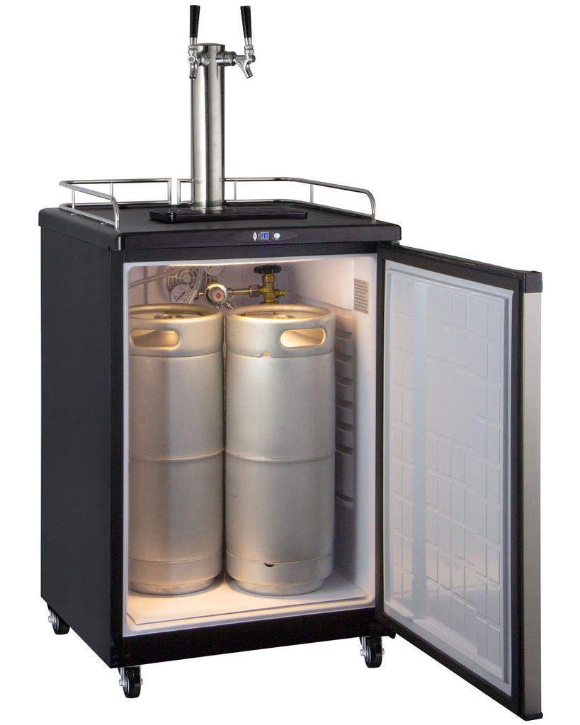 Kegco 24" Wide Kombucha Dual Tap Stainless Steel Commercial/Residential Kegerator - KOM163S-2NK