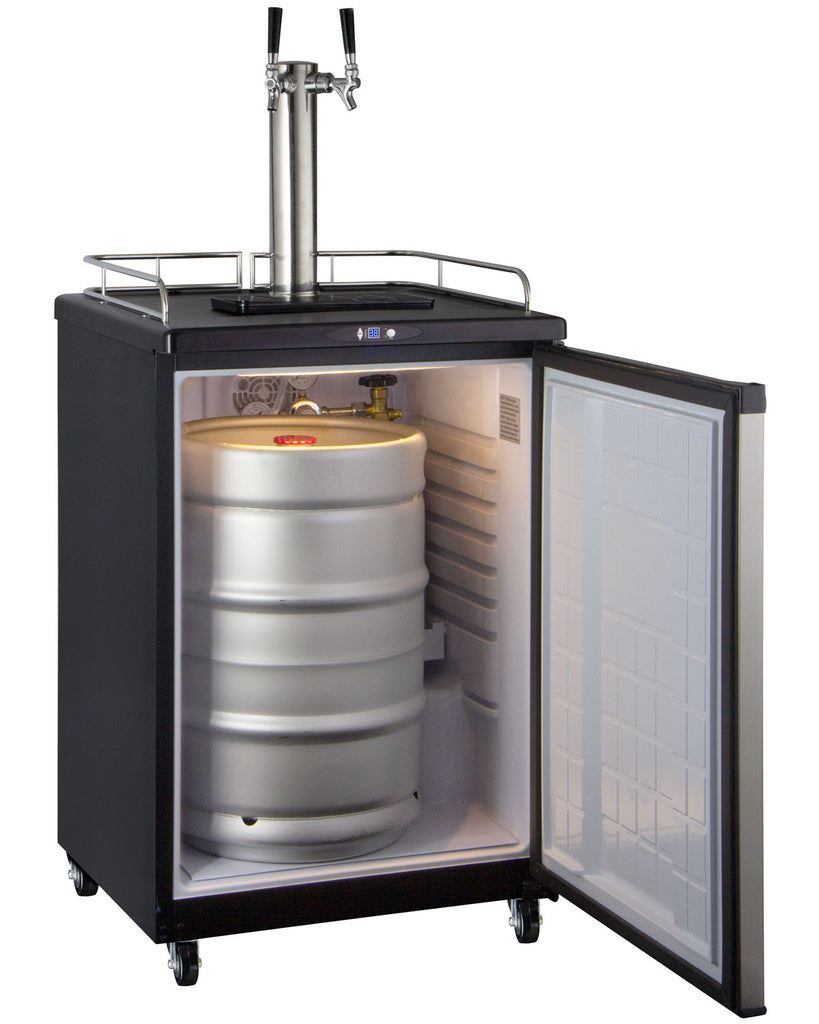Kegco 24" Wide Cold Brew Coffee Dual Tap Stainless Steel Commercial/Residential Kegerator - ICZ163S-2NK