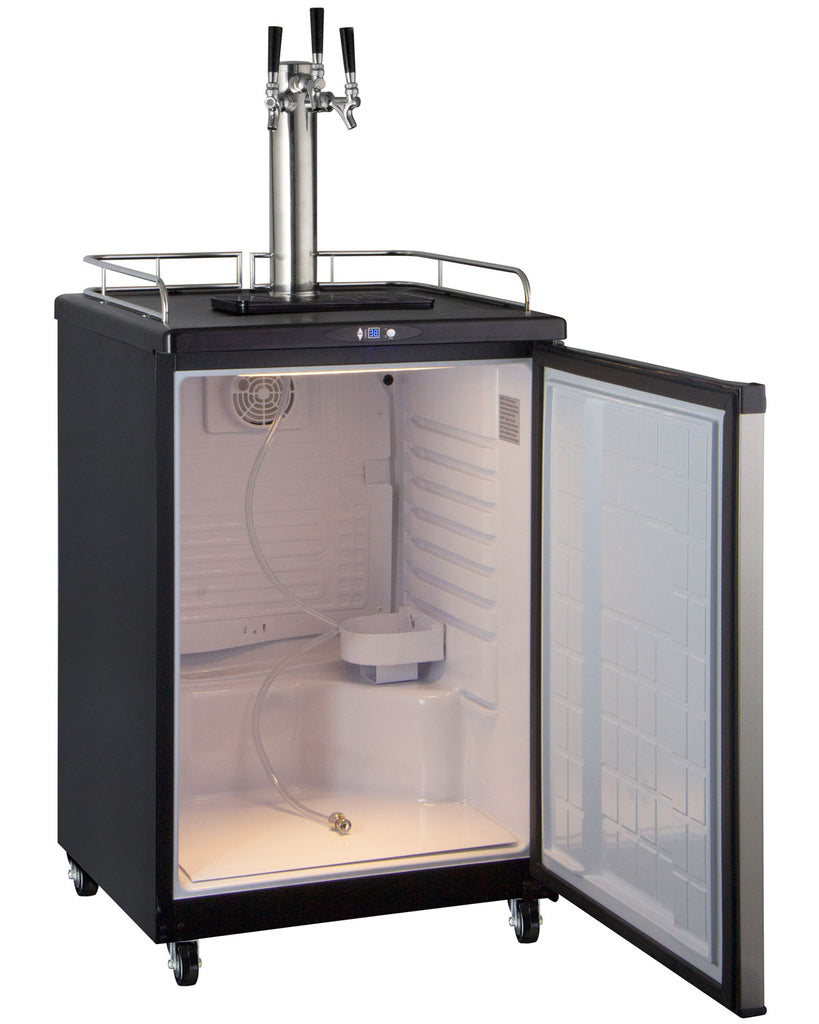 Kegco 24" Wide Homebrew Triple Tap Stainless Steel Commercial/Residential Kegerator - HBK163S-3NK