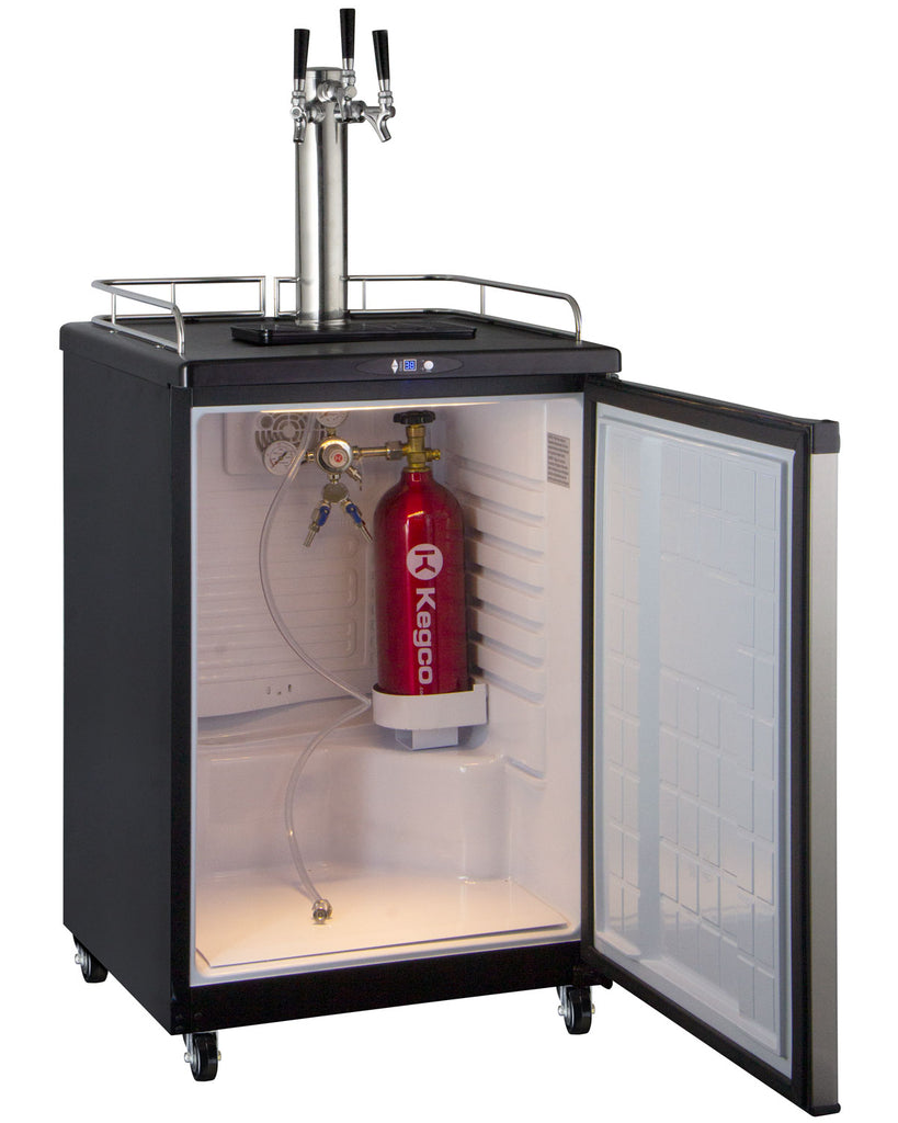 Kegco 24" Wide Homebrew Triple Tap Stainless Steel Commercial/Residential Kegerator - HBK163S-3NK
